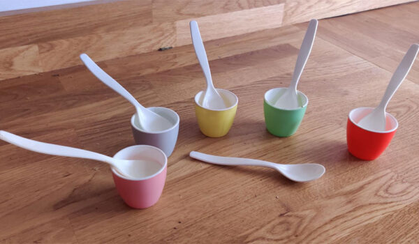 1950-60s egg cups and spoons