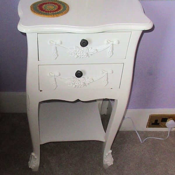 Modern white bedside table